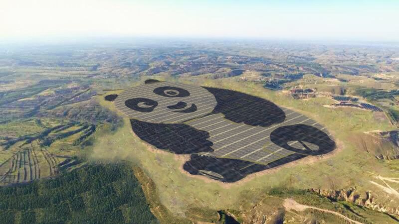 Изграждат фотоволтаична система с формата на панда в Китай